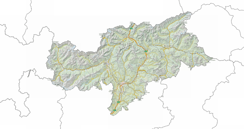 Straßenkarte Südtirol
